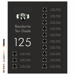 SFERA LUNA+ 10 → 16 Pulsanti di chiamata per VIDEOCITOFONO Bticino (3500030+3500030)