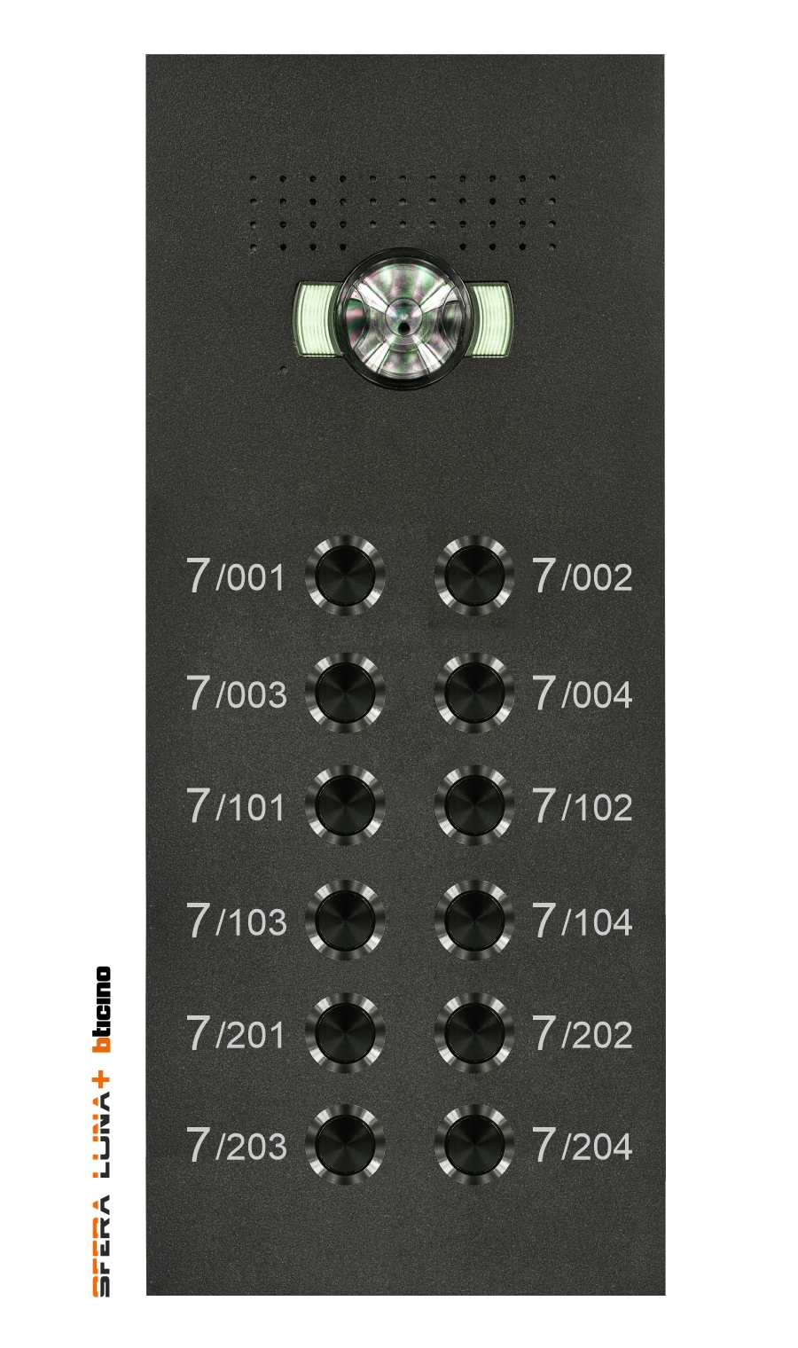 Pulsantiera da esterno audio e video Bticino SFERA LUNA E 12 con incisione