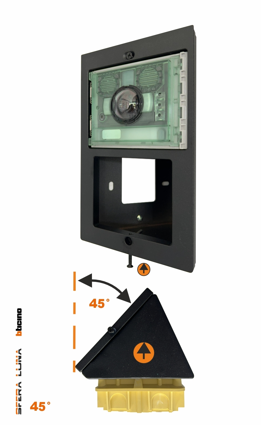 Boîte en apparent 45° ou support à angle 45° SFERA LUNA  2 MODULES pour kit réf. 363940 ou réf. 354013 ou réf. 363930