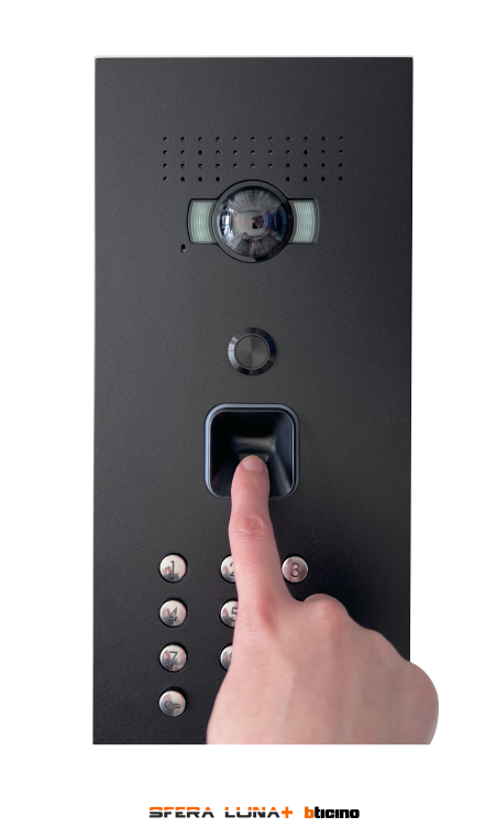 SFERA LUNA EKEY S-LINE Fingerprint reader + Keypad Video entry panel High-End Bticino