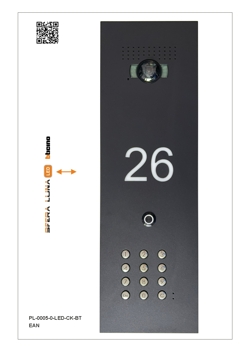 SFERA LUNA+ Frontale per pulsantiera Videocitofonica di Bticino con Numero civico LED + tastiera numerica (350030+350010)