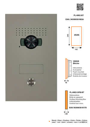 SFERA LUNA1 Pulsantiera da esterno audio e video Bticino