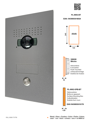 SFERA LUNA1 Drukknop Video Parlofonie High-End Bticino