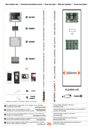 Pfosten für Kit Bticino REF. 363940 / REF. 354013 / REF. 363930