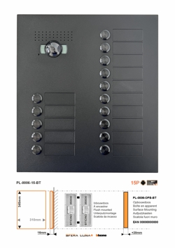 SFERA LUNA+ 15 Call Buttons for Audio/Video door entry system Bticino (350030+350030)