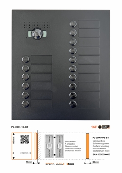 SFERA LUNA+ 16 Call Buttons for Audio/Video door entry system Bticino (350030+350030)