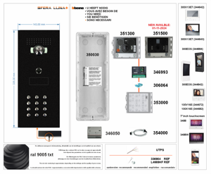 Video Parlofonie High-End Bticino SFERA LUNA+1 code keyboard