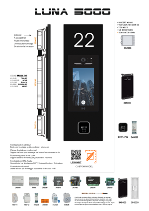 LUNA 5000 MAATWERK HIGH-END VIDEO FRONTPANEEL VOOR MODULE 345000 BTICINO