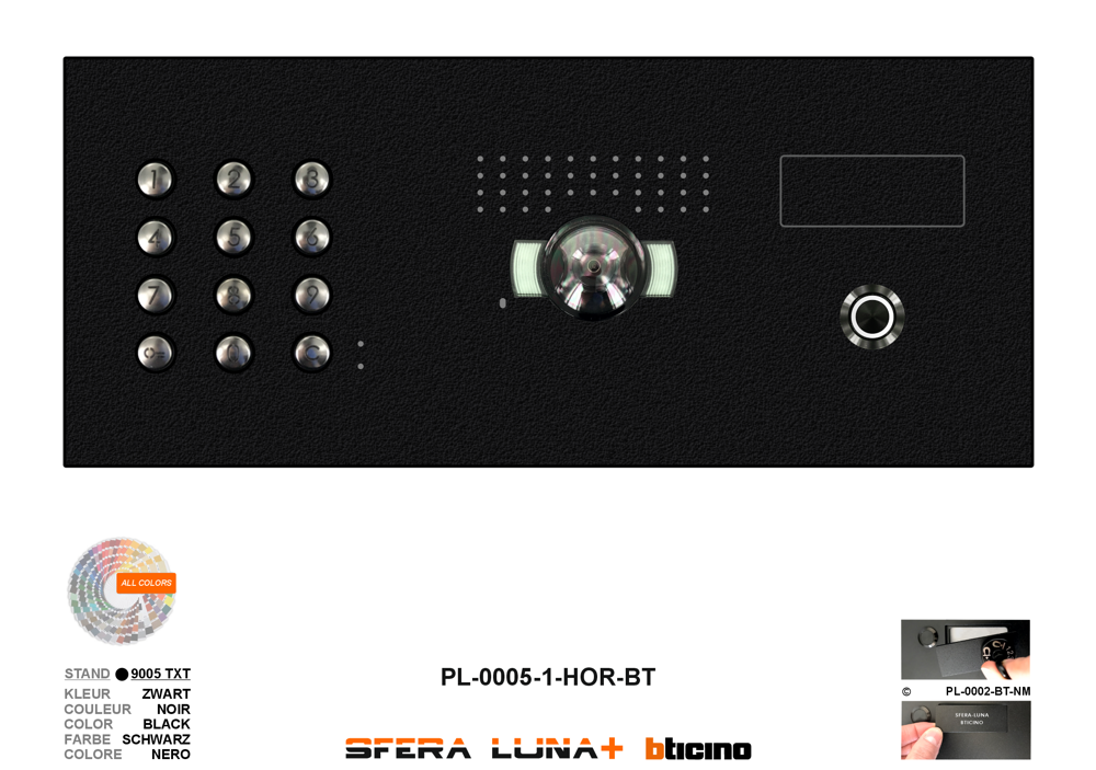 SFERA LUNA+1 HORIZONTAAL CODEKLAVIER VIDEO PARLOFONIE HIGH-END BTICINO