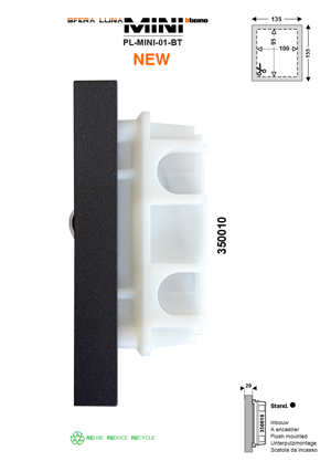 2 wires video entrance panel high-end SFERA LUNA MINI 01 Bticino 