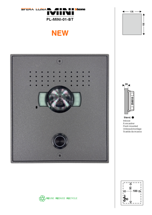 2 wires video entrance panel high-end SFERA LUNA MINI 01 Bticino 