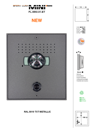 Video Parlofonie High-End Bticino SFERA LUNA MINI 01 frontpaneel