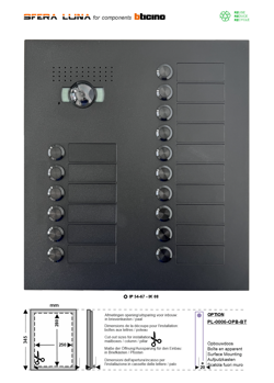 SFERA LUNA+ 16 Boutons de Sonnette pour Vidéo-parlophonie Bticino (350030+350030)