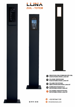 LUNA Design Zuil + LUNA5000 Frontplaat voor BTicino 345000 touchscreen