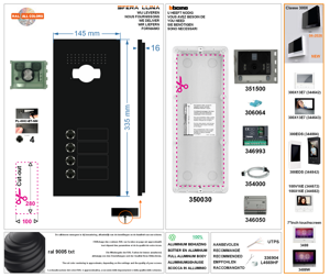 SFERA LUNA+4 Pulsanti  Frontale di Pulsantiera Videocitofonic Bticino
