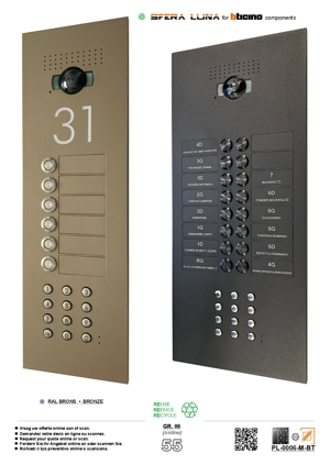 Maatwerkformulier┃Sfera Luna panelen voor BTicino videofonie