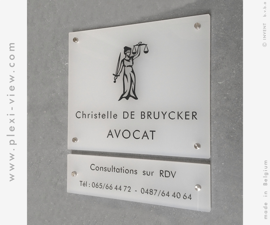 PLAQUE PROFESSIONNELLE DESIGN AVOCAT 