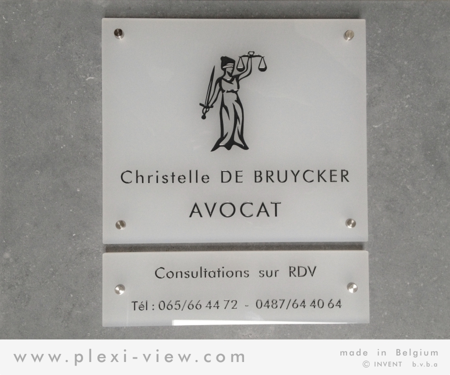 PLAQUE PROFESSIONNELLE DESIGN AVOCAT 