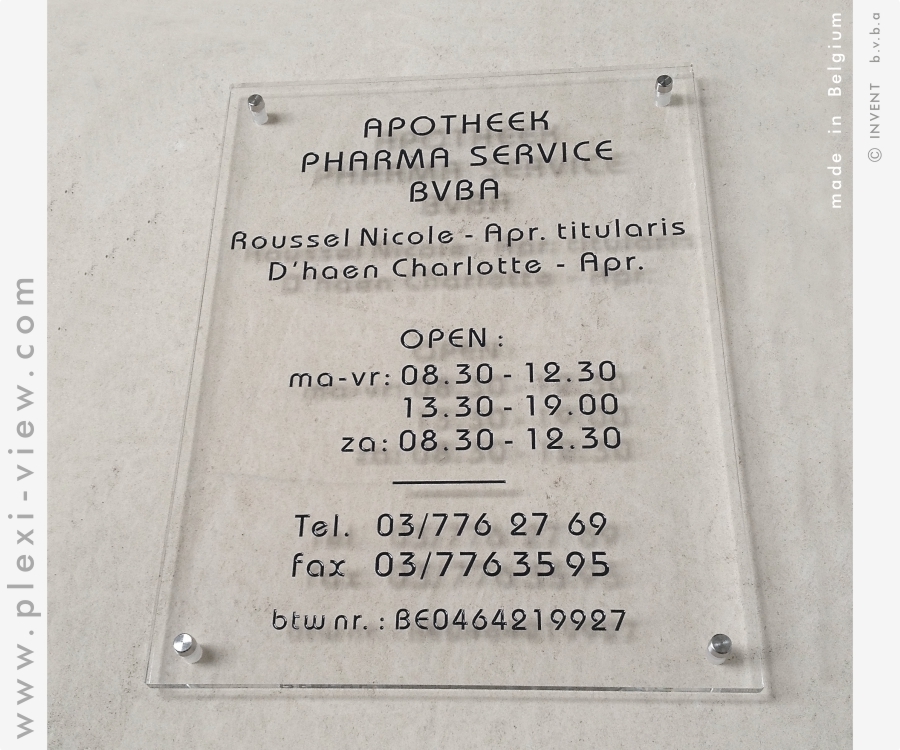 plaque signalétique heures d'ouverture pharmacie